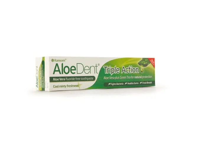 Optima Naturals AloeDent Triple Action Οδοντόκρεμα Χωρίς Φθόριο για Λεύκανση , Τερηδόνα , Ουλίτιδα & Πλάκα με Αλόη 100ml
