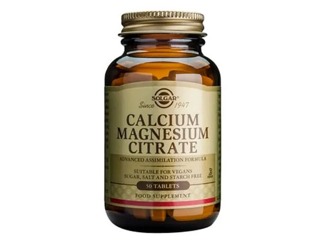 Solgar Calcium Magnesium Citrate Συμπλήρωμα Διατροφής με Ασβέστιο & Μαγνήσιο σε Κιτρική Μορφή για την Καλή Υγεία της Καρδιαγγειακής Υγείας, του Μυοσκελετικού & Νευρικού Συστήματος 50 Ταμπλέτες