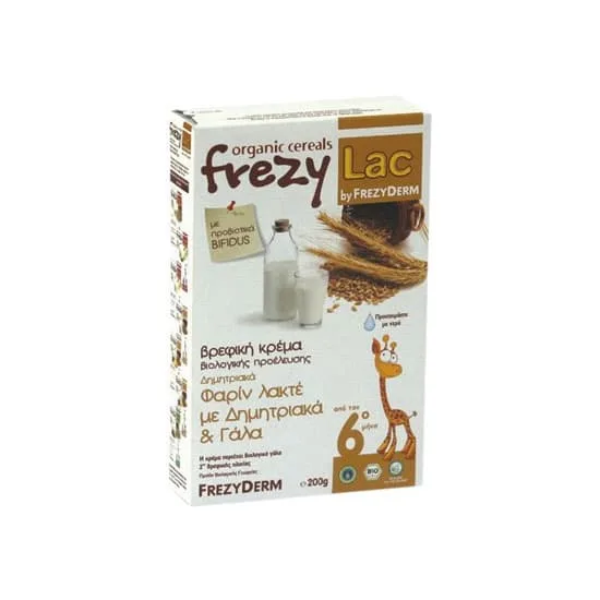 Frezyderm Frezylac Βιολογική Κρέμα για Βρέφη μετά τον 6ο Μήνα Φαρίν Λακτέ με Δημητριακά & Γάλα 200gr