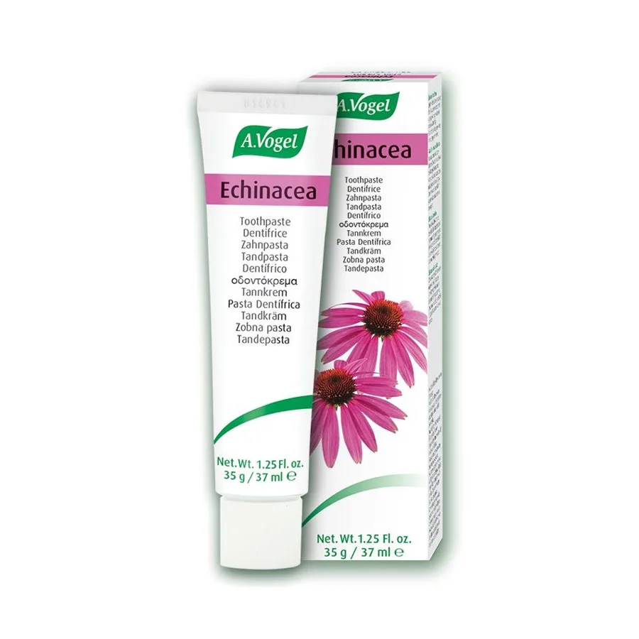 A.Vogel Echinacea toothpaste 100gr (Φυτική οδοντόπαστα από φρέσκια εχινάκια για ουλίτιδα, αιμορραγία, ατροφία)