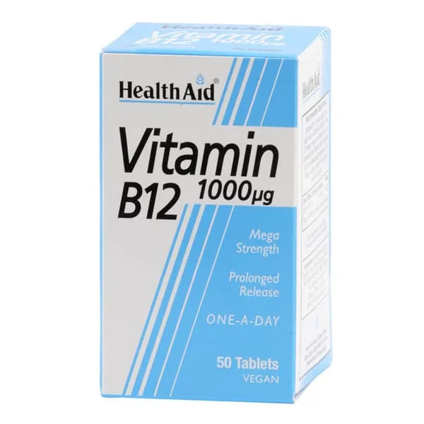 Health Aid Vitamin B12 (Cyanocobalamin) 50tabs