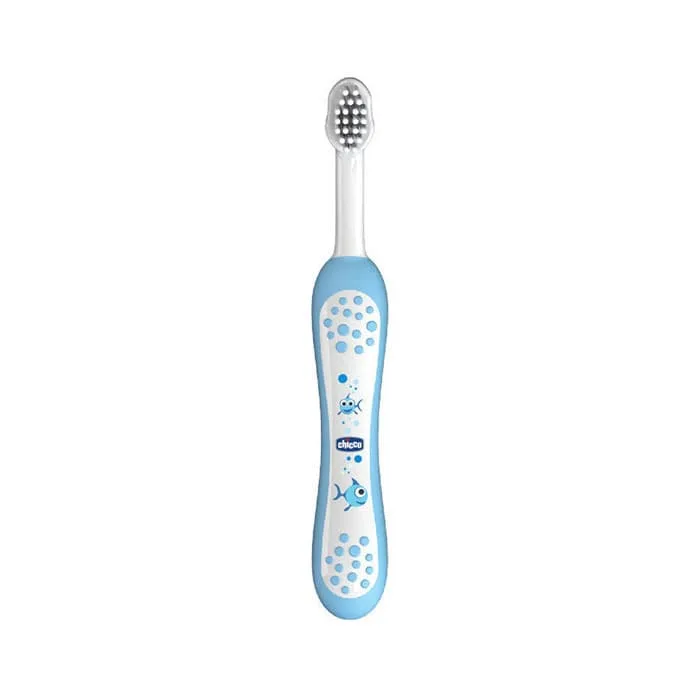 Chicco Toothbrush 6-36m+ Παιδική Οδοντόβουρτσα Μαλακή Γαλάζιο με Θήκη 1 Τεμάχιο