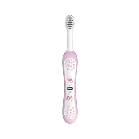 Chicco Toothbrush 6-36m+ Παιδική Οδοντόβουρτσα Μαλακή Ροζ με Θήκη 1 Τεμάχιο