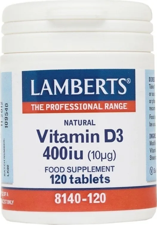 Lamberts Vitamin D 400iu/10μg Απαραίτητη για την Υγεία των Οστών & των Δοντιών, 120tabs