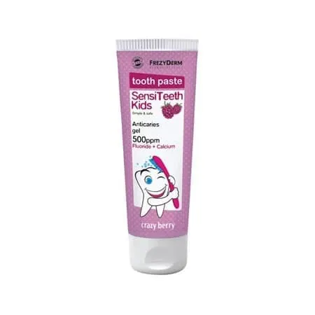 Παιδική Οδοντόκρεμα ​Frezyderm Οδοντόκρεμα SensiTeeth 50ml 500 ppm με Γεύση Crazy Berry για 3+ χρονών έως 6 ετών