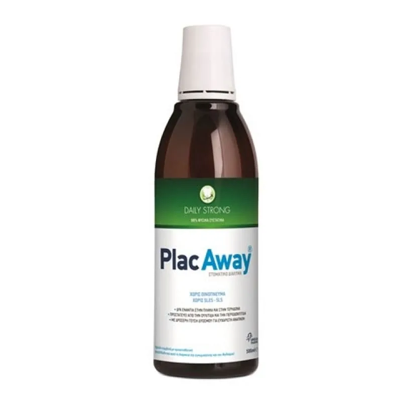 PlacAway Daily Strong Στοματικό Διάλυμα Καθημερινής Προστασίας με Δροσερή Γεύση Δυόσμου 500ml