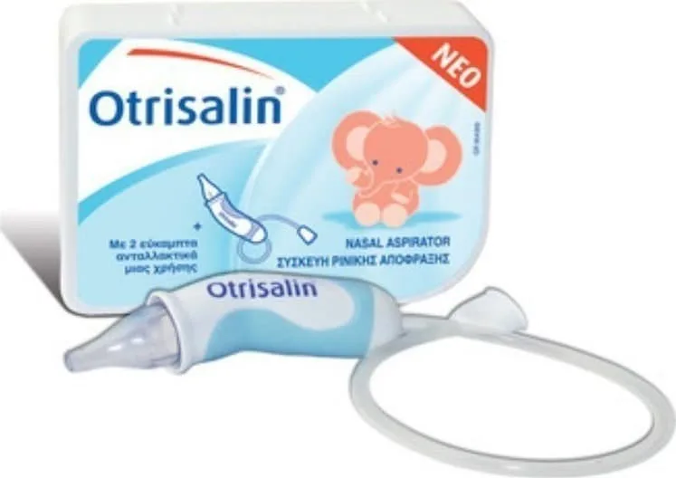 Otrisalin Nasal Aspirator Συσκευή Ρινικής Απόφραξης για τον Απαλό Καθαρισμό της Βουλωμένης Μύτης του Μωρού + 2 τεμάχια Εύκαμπτα Ανταλλακτικά