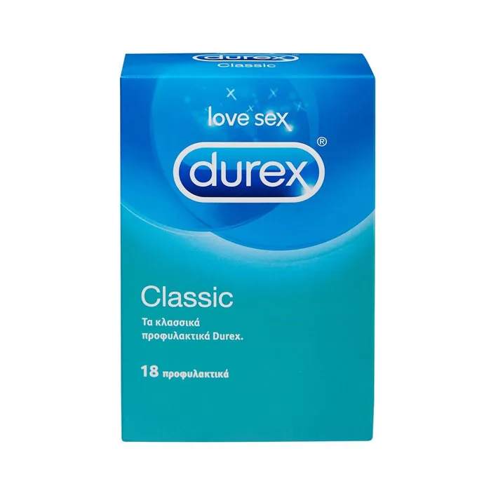 Durex Classic Προφυλακτικά με Ήπια Λίπανση, 18 τμχ