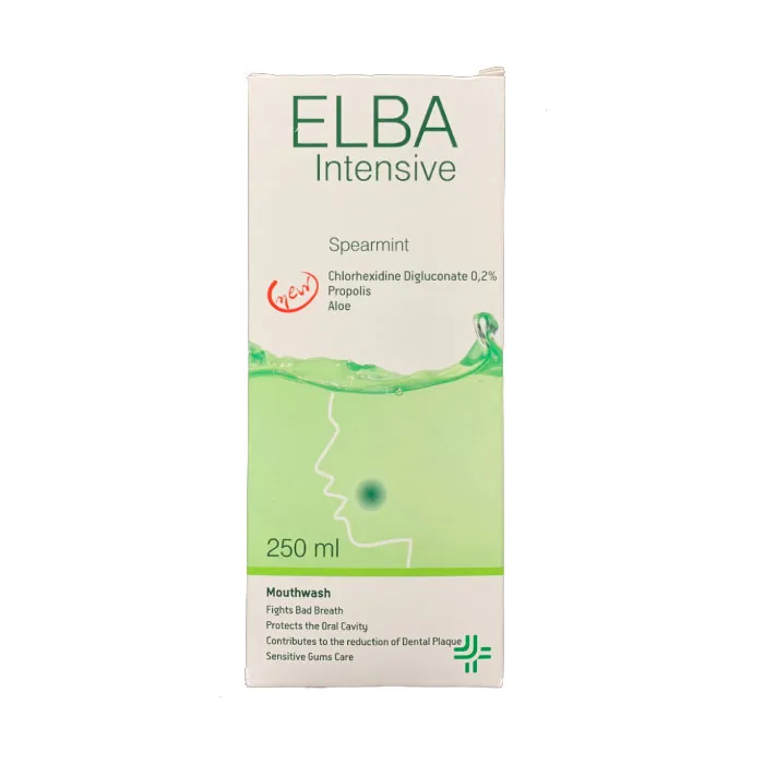SJA Pharma Elba Intensive Στοματικό Διάλυμα Δυόσμος με Πρόπολη, Αλόη & Xλωρεξιδίνη 0,2%, 250ml