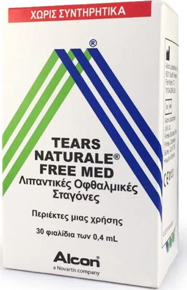 Alcon Tears Naturale Free Med Οφθαλμικές Σταγόνες για την ξηροφθαλμία σε περιέκτες μιας Χρήσης, 30 x 0.4 ml