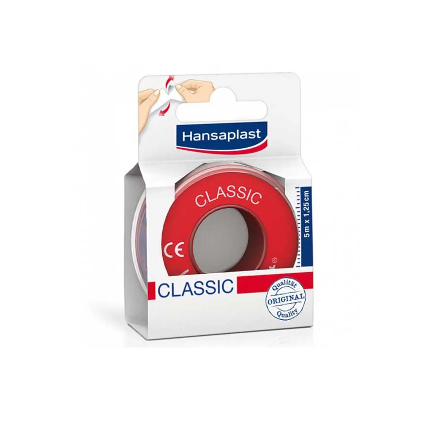 Hansaplast Αυτοκόλλητη Επιδεσμική Ταινία Classic 1,25cm x 5m 1 Τεμάχιο