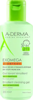 A-Derma Exomega Control Gel 2 in 1 (200ml) - Σαμπουάν / Αφρόλουτρο για το Ατοπικό Δέρμα, Απο τη Γέννηση