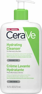 CeraVe Hydrating Cleanser Κρέμα Καθαρισμού Προσώπου-σώματος Για Κανονική Έως Ξηρή Επιδερμίδα 473 ml