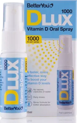 Better You DLux1000 Vitamin D Daily Oral Spray Συμπλήρωμα Διατροφής Βιταμίνης D 1000IU (25μg) σε Μορφή Στοματικού Σπρέι για την Καλή Υγεία του Μυοσκελετικού & Ανοσοποιητικού Συστήματος 15ml