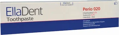 EllaDent Perio 020 Οδοντόκρεμα κατά της οδοντικής πλάκας & για την άμεση ανακούφιση από ερεθισμούς & φλεγμονές στη στοματική κοιλότητα, 75ml
