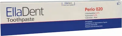 EllaDent Perio 020 Οδοντόκρεμα κατά της οδοντικής πλάκας & για την άμεση ανακούφιση από ερεθισμούς & φλεγμονές στη στοματική κοιλότητα, 75ml