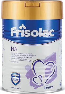 Frisolac HA Υποαλλεργικό Βρεφικό Γάλα Kατάλληλο για τη Διαιτητική Αγωγή των Βρεφών με Κίνδυνο Αλλεργίας στην Πρωτεΐνη του Αγελαδινού Γάλακτος, 400gr