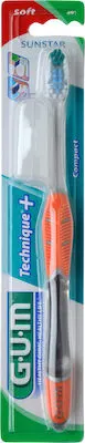 Gum 491 Technique Compact Soft Οδοντόβουρτσα 1 Τεμάχιο - Πορτοκαλί