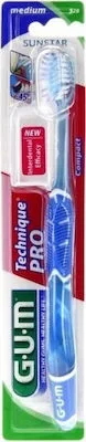Gum Technique Pro Medium Οδοντόβουρτσα Μέτρια σε Μπλε Χρώμα