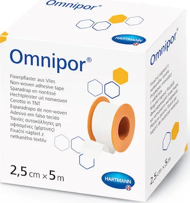Omnipor Αυτοκόλλητη Ταινία Στερέωσης από Λευκό Μη Υφασμένο Υλικό 2,5cmx5m 1τμχ REF:900437 Hartmann