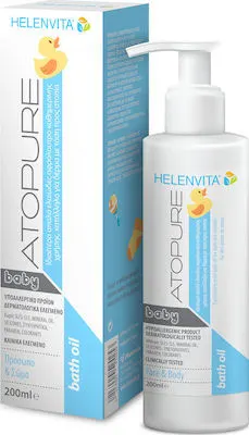 Helenvita Atopure Baby Bath Oil - Βρεφικό Ελαιώδες Αφρόλουτρο Κατάλληλο για Δέρμα με Τάση προς Ατοπία 200ml