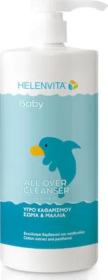 Helenvita Baby All Over Cleanser PROMO Βρεφικό Καθαριστικό Υγρό για Σώμα & Μαλλιά, 1Lt