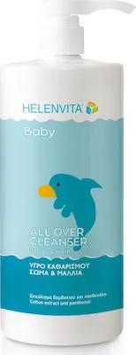 Helenvita Baby All Over Cleanser PROMO Βρεφικό Καθαριστικό Υγρό για Σώμα & Μαλλιά, 1Lt