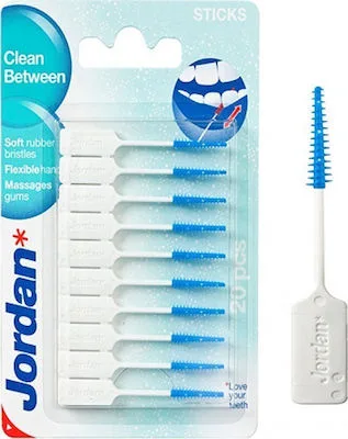 Jordan Clean Between Μεσοδόντιες Οδοντογλυφίδες Regular Μπλε 20τμχ