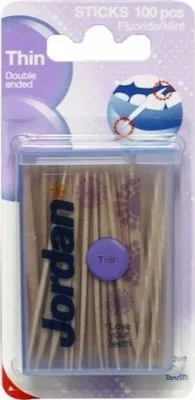 Jordan Dental Sticks Double Ended Thin Οδοντογλυφίδες Με Γεύση Μέντας 100 τμχ.