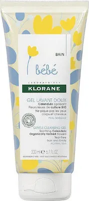 Klorane Bebe Gentle Cleansing Gel with Soothing Calendula Απαλό Τζελ Καθαρισμού για το Μπάνιο για Βρέφη, 200ml
