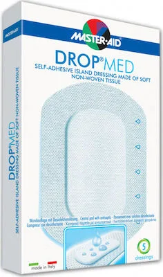 Masteraid Drop Med Αυτοκόλλητες Αντικολλητικές Γάζες 10,5x18cm (6x13,2), 5 τεμάχια