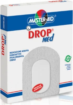 Masteraid Drop Med Αυτοκόλλητες Αντικολλητικές Γάζες 10x6cm (6,7x3), 5 τεμάχια