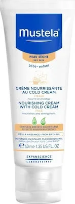 Mustela Nourishing Cream + Cold Cream, Ενυδατική Κρέμα με Cold Cream και Βιολογικό Κερί Μέλισσας 40ml