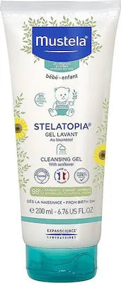 Mustela Stelatopia Cleansing Gel Απαλό Τζελ Καθαρισμού για Μαλλιά & Σώμα για Δέρματα με τάση Ατοπίας από τη γέννηση, 200ml