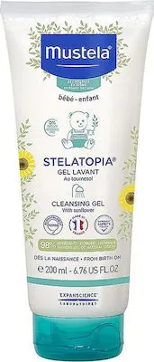 Mustela Stelatopia Cleansing Gel Απαλό Τζελ Καθαρισμού για Μαλλιά & Σώμα για Δέρματα με τάση Ατοπίας από τη γέννηση, 200ml