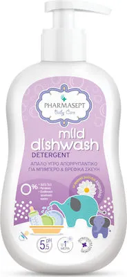 Pharmasept Baby Care Mild Dishwash Detergent Απαλό Υγρό Απορρυπαντικό για Μπιμπερό & Βρεφικά Σκεύη με Καθαριστικούς Παράγοντες Φυτικής Προέλευσης 400ml