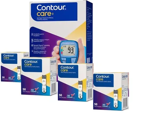 Ascensia Contour Care 4×50 ταινίες (strips), ΔΩΡΟ Μετρητής - Οικονομικό Πακέτο Προσφοράς