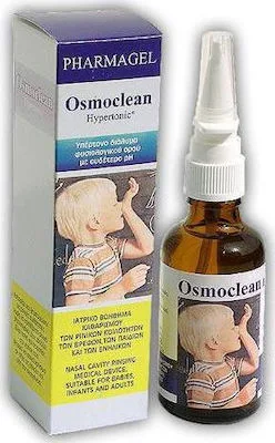Pharmagel Osmoclean Hypertonic Nasal Spray 50ml - Υπέρτονο Διάλυμα Ρινικών Πλύσεων για Βρέφη, Παιδιά και Ενήλικες