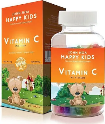 John Noa Happy Kids Vitamin C Συμπλήρωμα Διατροφής με Βιταμίνη C για Παιδιά 3+ Ετών σε 3 Γεύσεις, 90 Ζελεδάκια