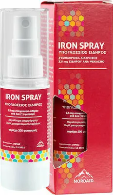 Nordaid Iron Spray Συμπλήρωμα Σιδήρου σε Μορφή Σπρέϊ για Υπογλώσσια Χρήση 30ml