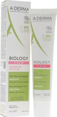 A-Derma Biology Calm Soin Apaisant Soothing Cream Δερματολογική Καταπραϋντική Φροντίδα για το Αντιδραστικό Δέρμα, 40ml