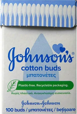 Johnson's Cotton Buds σε Ανακυκλώσιμη Συσκευασία 100 Μπατονέτες