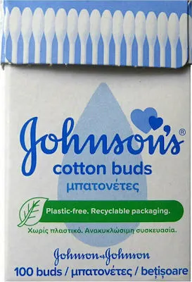 Johnson's Cotton Buds σε Ανακυκλώσιμη Συσκευασία 100 Μπατονέτες