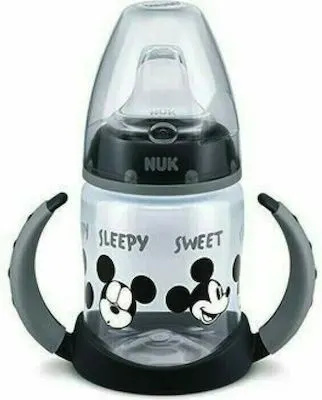 Nuk Disney Mickey First Choice - Grey Μπιμπερό εκπαίδευσης με Δείκτη Ελέγχου Θερμοκρασίας με Μαλακό ρύγχος από σιλικόνη 6-18m / 150ml