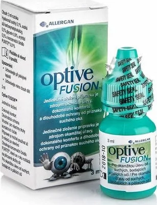 Allergan Optive Fusion Οφθαλμικές Σταγόνες με Υαλουρονικό Οξύ για Ξηροφθαλμία 3ml
