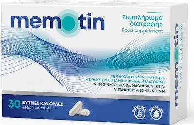 BioAxess Memotin Συμπλήρωμα Διατροφής για την Αντιμετώπιση των Εμβοών και την Ενίσχυση της Μνήμης, 30 vcaps
