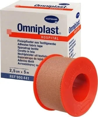Omniplast Αυτοκόλλητη Ταινία Στερέωσης από  Ύφασμα 2,5cmx5m 1τμχ REF:900441 Hartmann