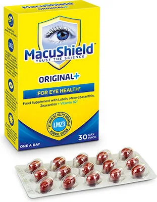 Macushield Original Plus Συμπλήρωμα Διατροφής για την Υγεία των Ματιών με Βιταμίνη B2 30 Κάψουλες