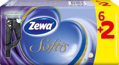 Zewa 8x10 Χαρτομάντηλα Softis Classic 4 Φύλλων 22gr
