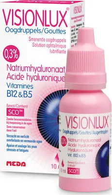 Novax Visionlux Lubrucating Eye Drops Λιπαντικό Οφθαλμικό Διάλυμα με Υαλουρονικό Νάτριο σε Σταγόνες, 10ml